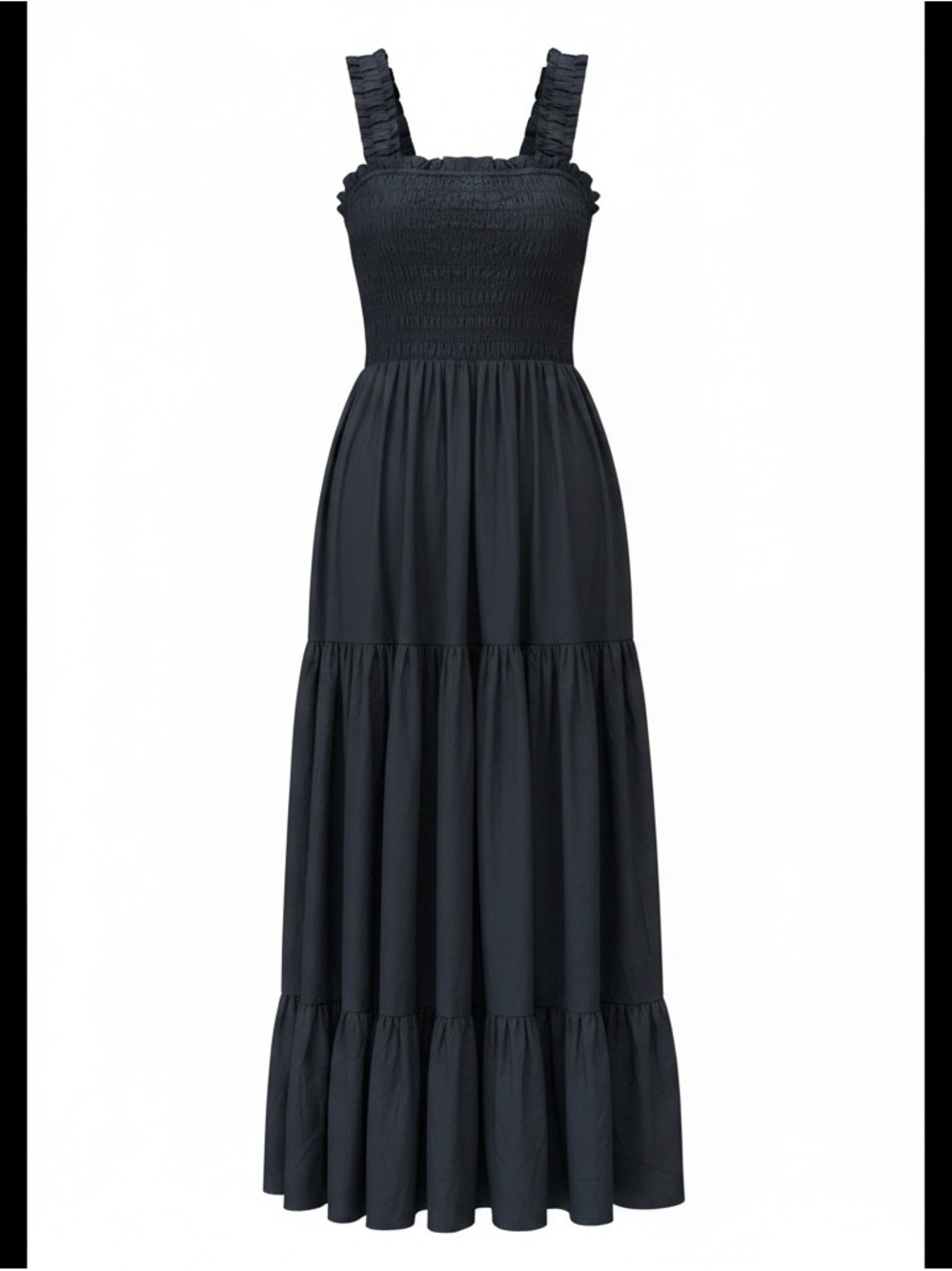 Abercrombie & Fitch Navy Smocked Tiered Maxi Dress - Picture 2 of 4